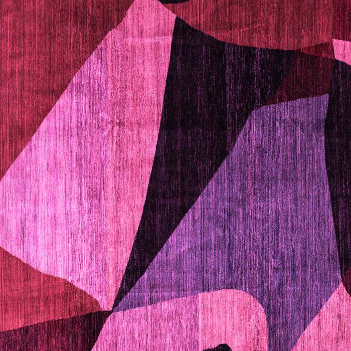 Square Machine Washable Oriental Pink Modern Rug, wshabs3328pnk