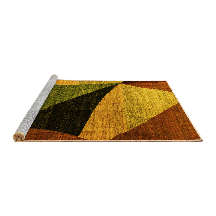 Sideview of Machine Washable Oriental Yellow Modern Rug, wshabs3328yw