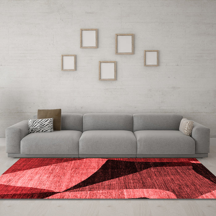 Modern Red Washable Rugs