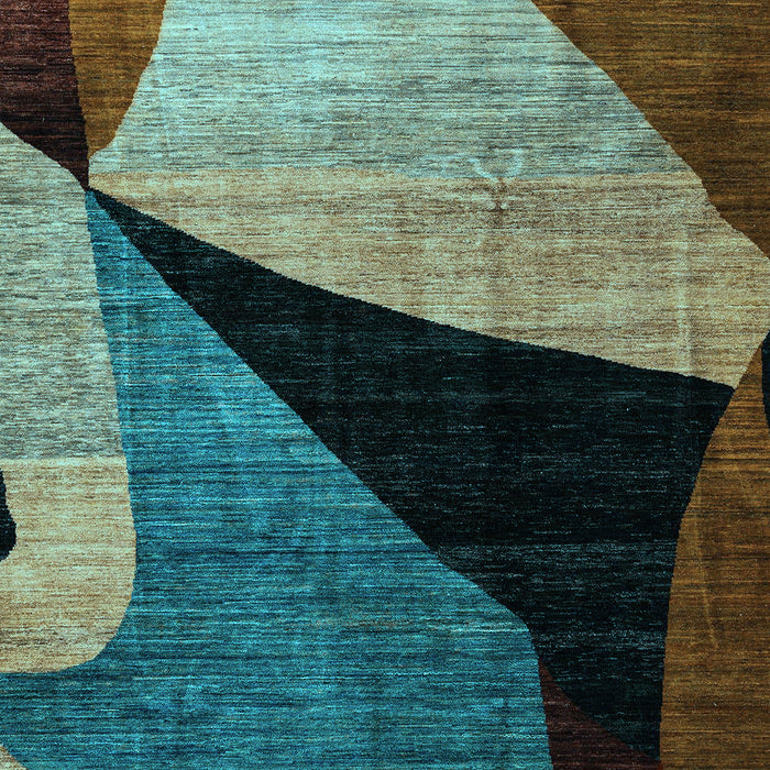 Machine Washable Oriental Light Blue Modern Rug, wshabs3328lblu