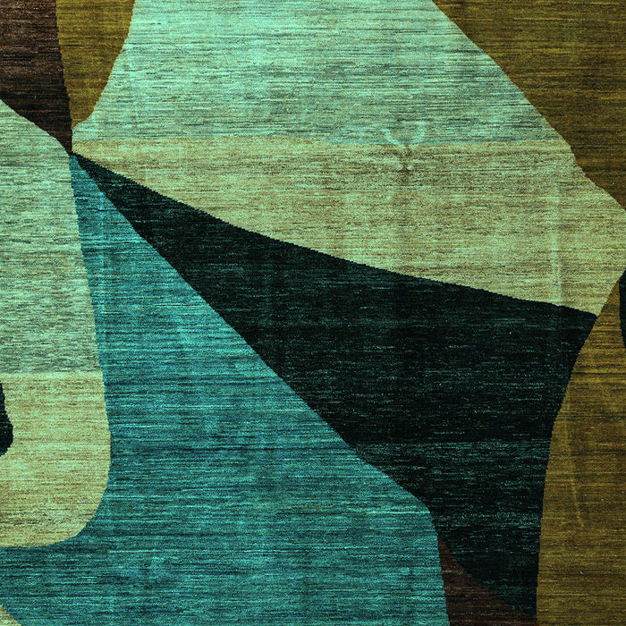 Machine Washable Oriental Turquoise Modern Area Rugs, wshabs3328turq