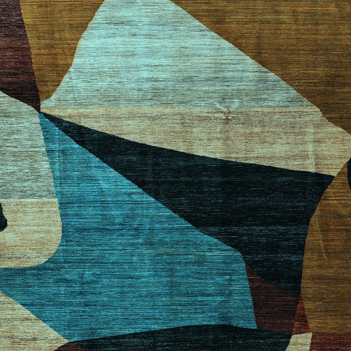 Square Oriental Light Blue Modern Rug, abs3328lblu