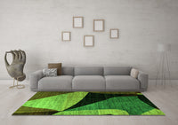 Machine Washable Oriental Green Modern Rug, wshabs3328grn