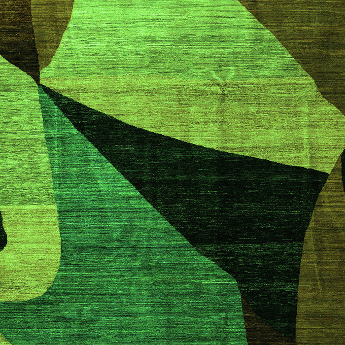 Machine Washable Oriental Green Modern Area Rugs, wshabs3328grn