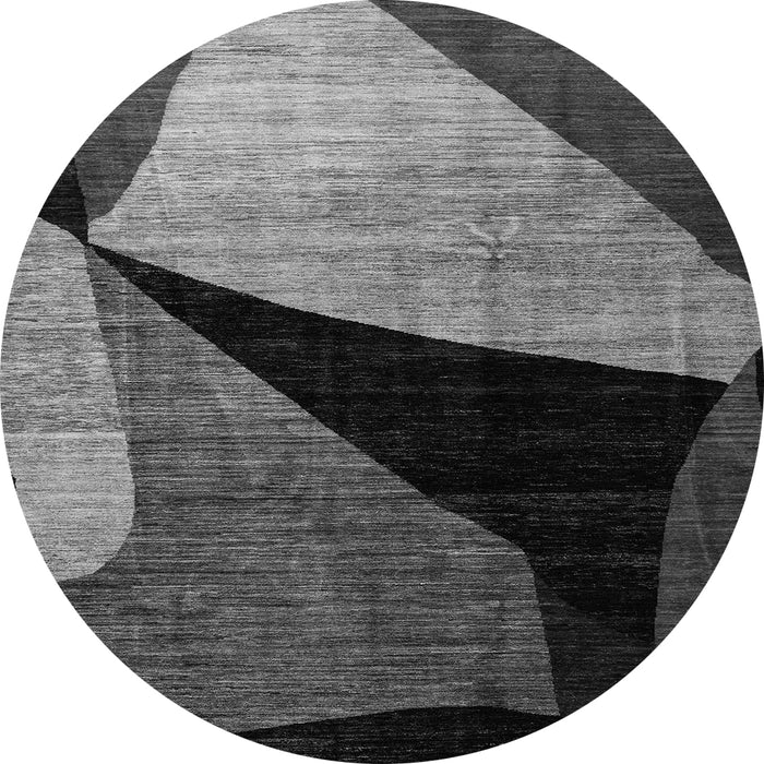 Round Machine Washable Oriental Gray Modern Rug, wshabs3328gry