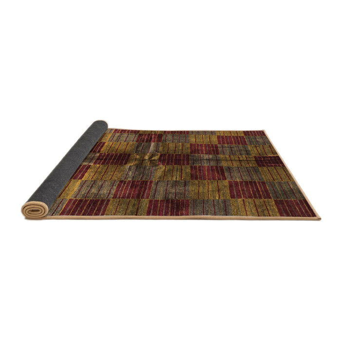Sideview of Abstract Saffron Red Checkered Rug, abs3329