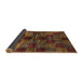 Sideview of Abstract Saffron Red Checkered Rug, abs3329