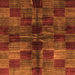 Square Machine Washable Checkered Orange Modern Area Rugs, wshabs3329org
