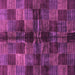 Square Machine Washable Checkered Purple Modern Area Rugs, wshabs3329pur