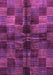 Machine Washable Checkered Purple Modern Area Rugs, wshabs3329pur