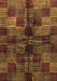 Machine Washable Checkered Brown Modern Rug, wshabs3329brn