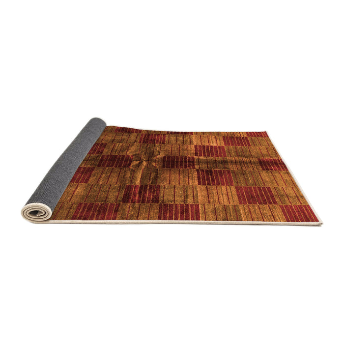 Sideview of Checkered Orange Modern Rug, abs3329org