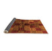 Sideview of Checkered Orange Modern Rug, abs3329org