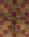 Abstract Saffron Red Checkered Rug, abs3329