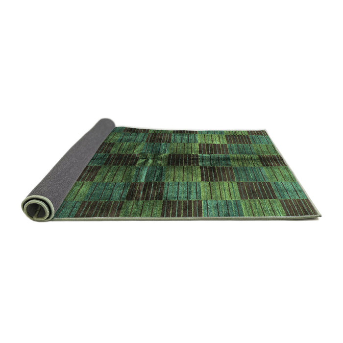 Sideview of Checkered Turquoise Modern Rug, abs3329turq