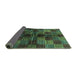 Sideview of Checkered Turquoise Modern Rug, abs3329turq