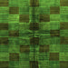 Square Checkered Green Modern Rug, abs3329grn