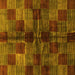 Square Checkered Yellow Modern Rug, abs3329yw