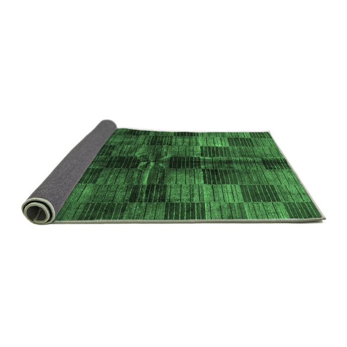 Sideview of Checkered Emerald Green Modern Rug, abs3329emgrn