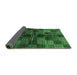 Sideview of Checkered Emerald Green Modern Rug, abs3329emgrn