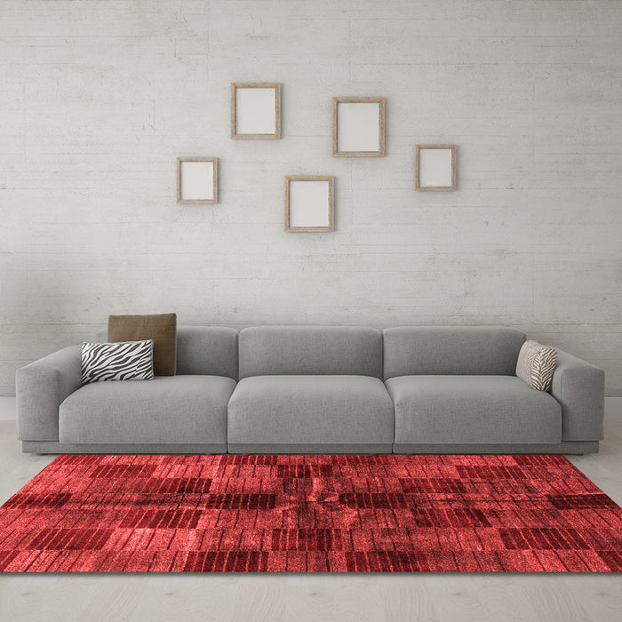 Modern Red Washable Rugs