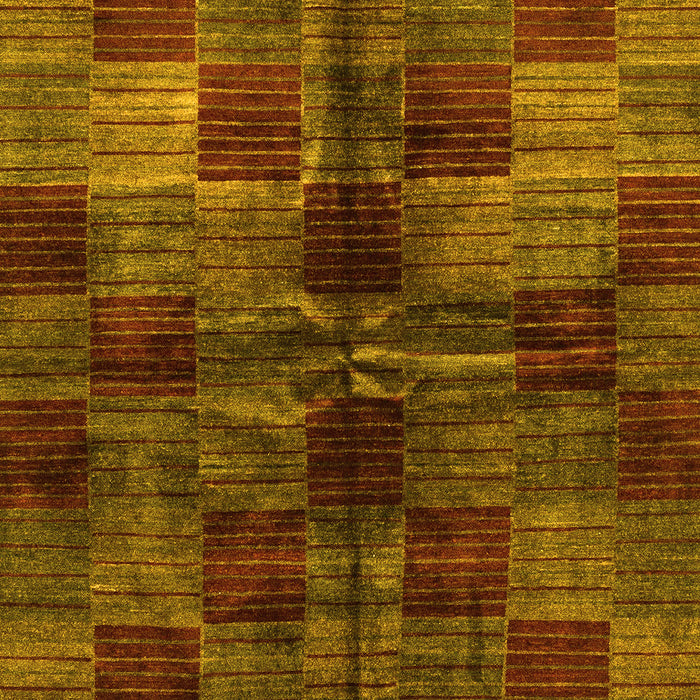 Machine Washable Checkered Yellow Modern Rug, wshabs3329yw