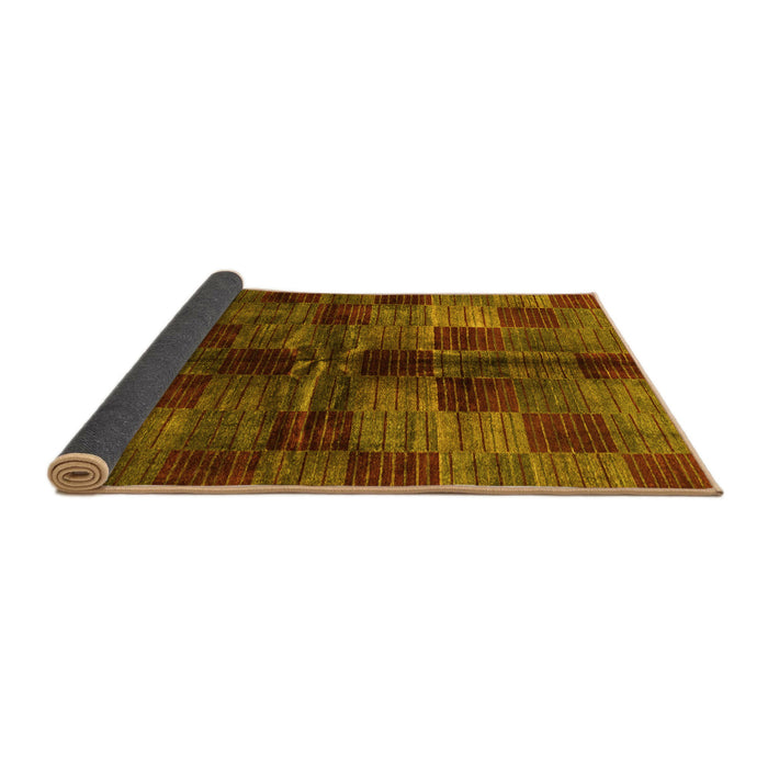 Sideview of Checkered Yellow Modern Rug, abs3329yw