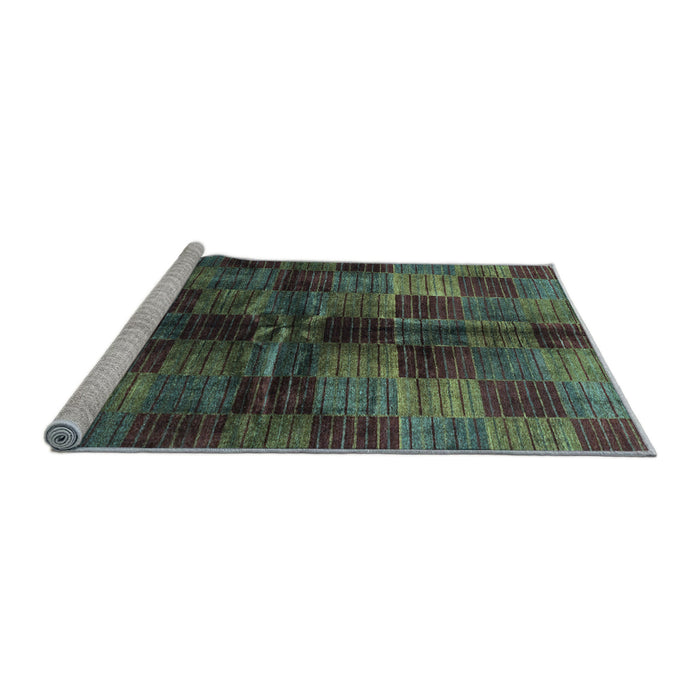 Sideview of Machine Washable Checkered Light Blue Modern Rug, wshabs3329lblu
