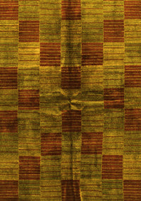 Checkered Yellow Modern Rug, abs3329yw