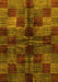 Checkered Yellow Modern Rug, abs3329yw