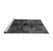 Sideview of Machine Washable Checkered Gray Modern Rug, wshabs3329gry