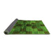 Sideview of Checkered Green Modern Rug, abs3329grn