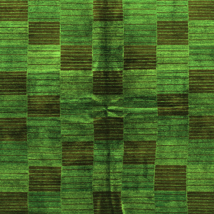 Square Machine Washable Checkered Green Modern Area Rugs, wshabs3329grn