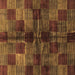 Square Machine Washable Checkered Brown Modern Rug, wshabs3329brn