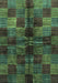 Checkered Turquoise Modern Rug, abs3329turq