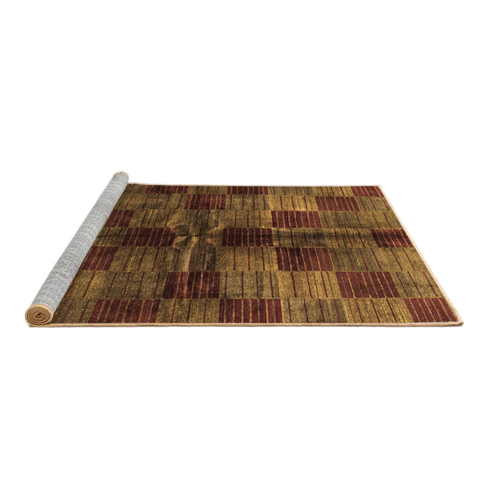 Sideview of Machine Washable Checkered Brown Modern Rug, wshabs3329brn