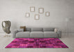 Machine Washable Checkered Pink Modern Rug in a Living Room, wshabs3329pnk