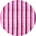 Round Solid Pink Modern Rug, abs332pnk