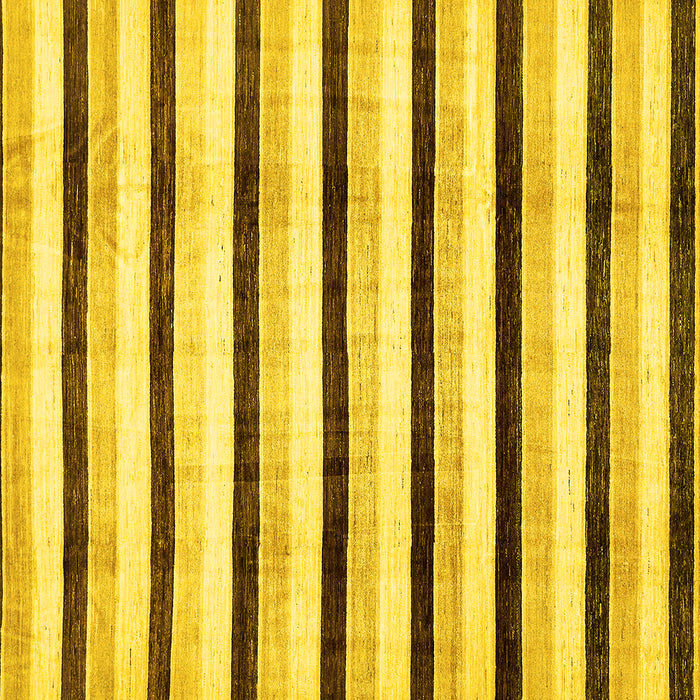 Square Machine Washable Solid Yellow Modern Rug, wshabs332yw