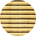 Round Machine Washable Abstract Yellow Rug, wshabs332