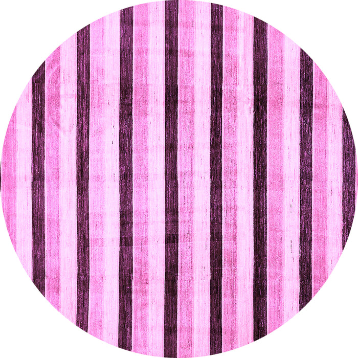 Round Machine Washable Solid Purple Modern Area Rugs, wshabs332pur