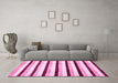 Machine Washable Solid Pink Modern Rug in a Living Room, wshabs332pnk