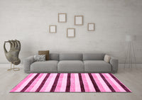 Machine Washable Solid Pink Modern Rug, wshabs332pnk