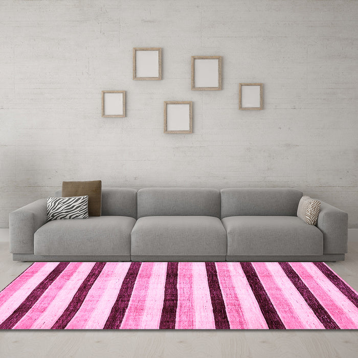 Machine Washable Solid Pink Modern Rug in a Living Room, wshabs332pnk