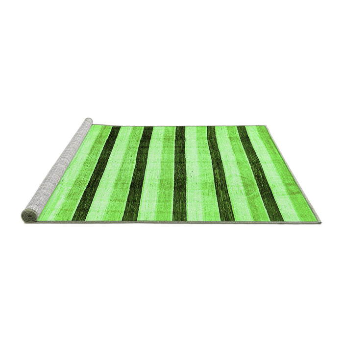 Sideview of Machine Washable Solid Green Modern Area Rugs, wshabs332grn