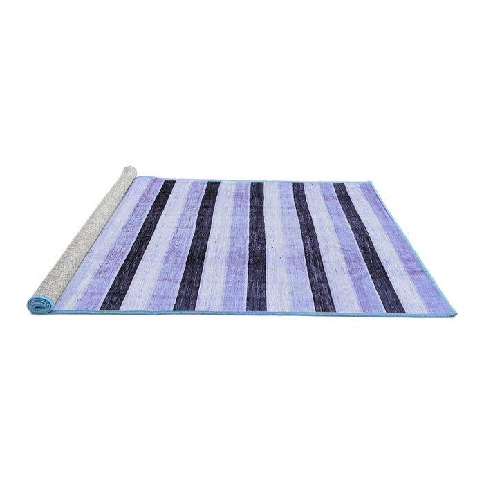 Sideview of Machine Washable Solid Blue Modern Rug, wshabs332blu