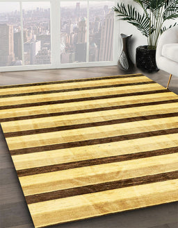 Machine Washable Abstract Yellow Rug in a Family Room, wshabs332