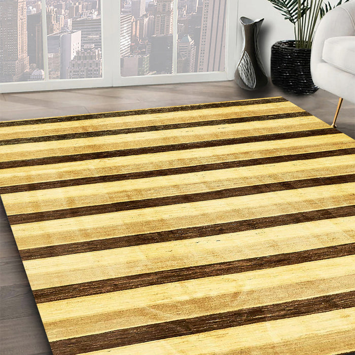 Machine Washable Abstract Yellow Rug in a Family Room, wshabs332