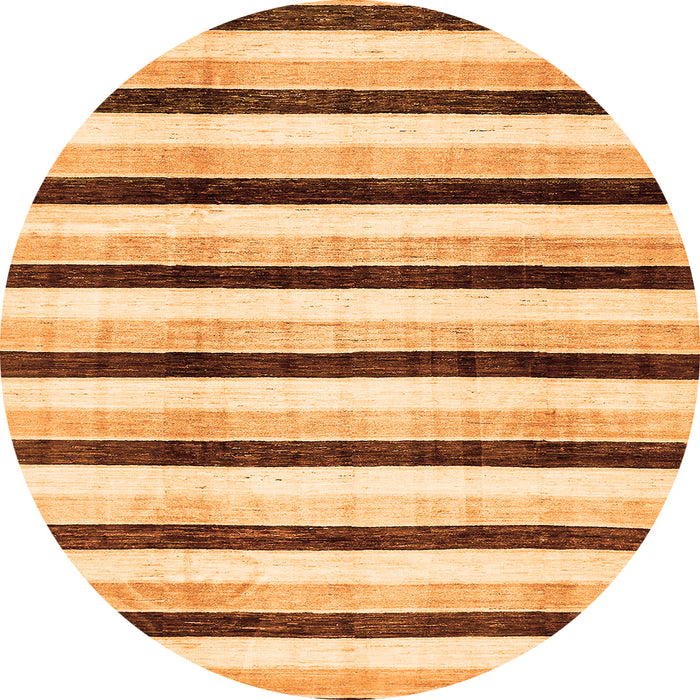 Round Solid Orange Modern Rug, abs332org