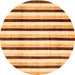 Round Solid Orange Modern Rug, abs332org